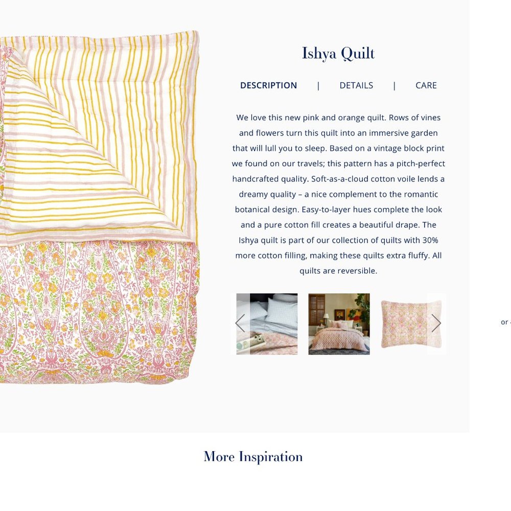 reversible Ishya Quilt with gorges dust bag